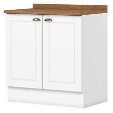 Balcao com Tampo 2 Portas 80cm Americana Branco Nature Henn
