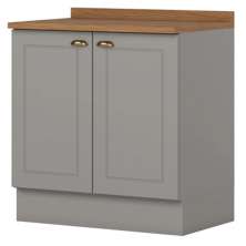 Balcao com Tampo 2 Portas 80cm Americana Cinza Nature Henn