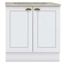 Balcao com Tampo Para Cooktop 2P 80 cm Americana Branco Calcare Henn