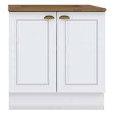 Balcao com Tampo Para Cooktop 2P 80 cm Americana Branco Nature Henn
