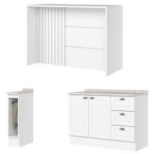 Bancada E Balcao Gourmet 146 cm CE817 Americana Branco Calcare Henn