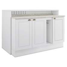 Bancada E Balcao Gourmet 146 cm CE818 Americana Branco Calcare Henn