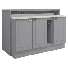 Bancada E Balcao Gourmet 146 cm CE818 Americana Cinza Calcare Henn