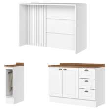 Bancada E Balcao Gourmet 146cm CE817 Americana Branco Nature Henn