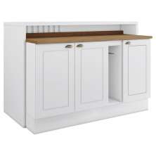 Bancada E Balcao Gourmet 146cm CE818 Americana Branco Nature Henn