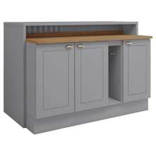Bancada E Balcao Gourmet 146cm CE818 Americana Cinza Nature Henn