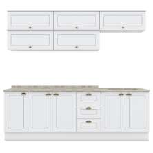 Cozinha Modulada 11 Pecas 240 cm CE381 Americana Branco Calcare Henn