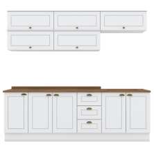 Cozinha Modulada 11 Pecas 240cm CE381 Americana Branco Nature Henn