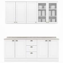 Cozinha Modulada 200 cm CE854 Americana Branco Calcare Henn