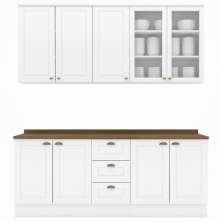 Cozinha Modulada 200 cm CE854 Americana Branco Nature Henn