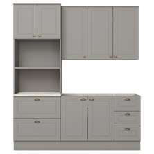 Cozinha Modulada 3 Pecas 192 cm CE759 Americana Cinza Calcare Henn
