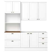 Cozinha Modulada 3 Pecas 192cm CE759 Americana Branco Nature Henn