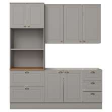 Cozinha Modulada 3 Pecas 192cm CE759 Americana Cinza Nature Henn