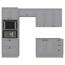 Cozinha Modulada 4 Pecas 272 cm CE373 Americana Cinza Calcare Henn