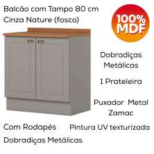 Cozinha Modulada 5 Pecas 280 cm CE379 Americana Cinza Nature Henn