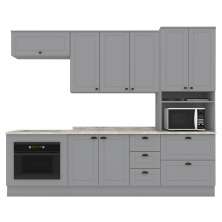 Cozinha Modulada 7 Pecas 272 cm CE790 Americana Cinza Calcare Henn