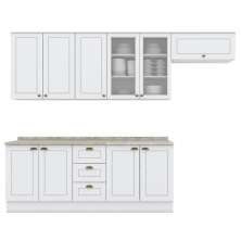 Cozinha Modulada 7 Pecas 280 cm CE791 Americana Branco Calcare Henn