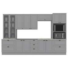 Cozinha Modulada 7 Pecas 343 cm CE172 Americana Cinza Calcare Henn