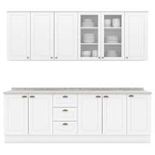 Cozinha Modulada 9 Pecas 240 cm CE856 Americana Branco Calcare Henn