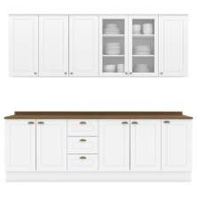Cozinha Modulada 9 Pecas 240 cm CE856 Americana Branco Nature Henn
