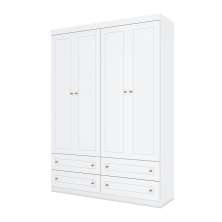 Guarda-Roupa Infantil Mississipi 4 Portas 4 Gavetas Branco