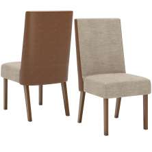 Kit 2 Cadeiras Estofadas Anne Corano Caramelo Suede Creme Henn