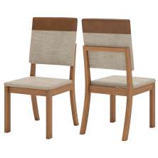 Kit 2 Cadeiras Milla Plus Corano Caramelo Suede Creme Henn