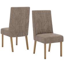 Kit 2 Cadeiras Sala De Jantar Eloa Suede Cacao Henn