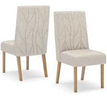 Kit 2 Cadeiras Sala De Jantar Eloa Suede Linho Henn