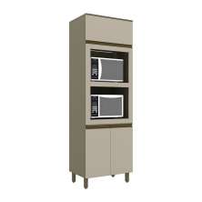 Paneleiro Évelin 3 Portas Duna e Cristal