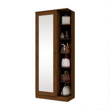 Sapateira com Espelho Íris 1 Porta Castanho