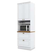 Torre Quente 1 Forno Americana Branco com Tampo Nature - Móveis Henn