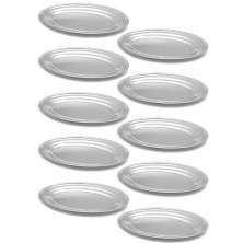 10 Baixelas de Servir Restaurante Buffet Inox 21cm Rasa Porções Petiscos Aperitivos