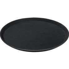 Bandeja Antiderrapante Preta Redonda 35cm para Garçom Garçonete Servir Bebidas