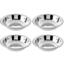 Conjunto de 4 Tigelas Inox Fundas 350ml Bowls Hercules Cumbucas Redondas 16cm