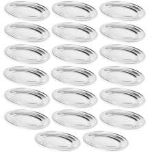 Kit 20 Travessas de Inox 25cm para Porções Saladas Aperitivos Baixelas Buffet Bar