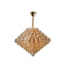 Lustre Diamond Dourado E Champanhe 12 Lampadas - Hevvy