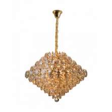 Lustre Diamond Dourado E Champanhe 9 Lampadas - Hevvy