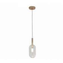 Pendente Remi 12X38Cm Vidro Acrilico E Metal Transparente - Hevvy