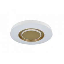 Plafon Led Devon Dourado/Branco Redondo - Hevvy Iluminação