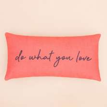 Capa para Almofada Retangular Vermelha Frase "Do What You Love" - Home Cartoon