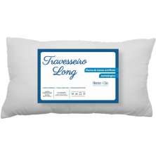 Kit 2 Travesseiro Long com Fronhas 200 Fios Acetinado Suporte Médio 50x90cm  Branco