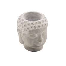 Cachepot Decorativo Buddha Cinza 8,5 cm