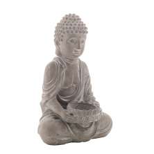 Castiçal Buddha Sentado Cinza