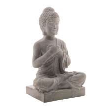 Enfeite Buddha Sentado Cinza 16 cm