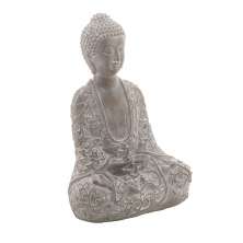 Enfeite Buddha Sentado Cinza 19,5 cm