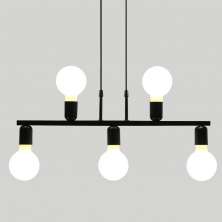 Pendente New UP na Cor Preto para 5 Lâmpadas E-27 Bivolt