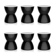 Conjunto com 6 Bancos Hydro Preto