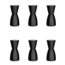 Conjunto com 6 Bancos Nobe Preto