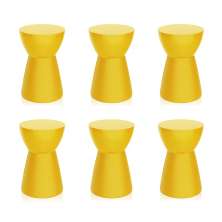 Conjunto com 6 Bancos Sili Amarelo